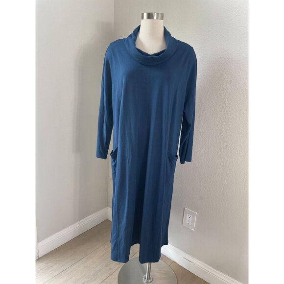 J ill Wearever Collection Womens XL Tall Cowl Neck Dress Pockets Long Sleeve - Picture 1 of 9